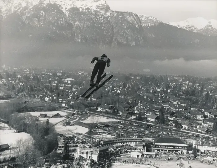 Framed Print : World Cup, ski jumping, panorama, houses, mountains, New Year's ski jumping in Garmisch-Partenkirchen, 1992, Germany, Europe Framed Print : World Cup, ski jumping, panorama, houses, mountains, New Year's ski jumping in Garmisch-Partenkirchen, 1992, Germany, Europe
