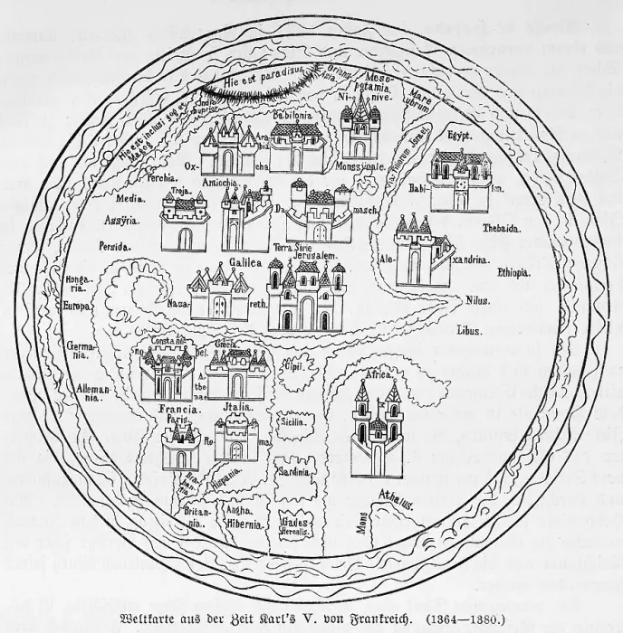 Framed Print : World map from the 14th century at the time of Charles V vo Framed Print : World map from the 14th century at the time of Charles V vo
