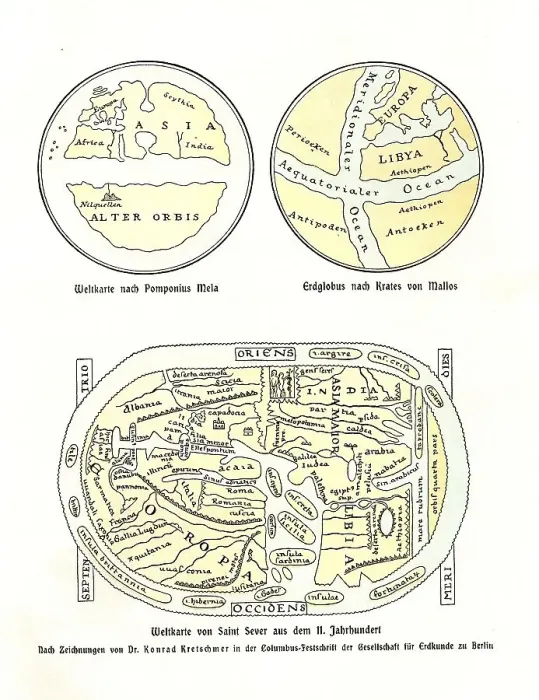 Framed Print : World map after Pomponius Mela
