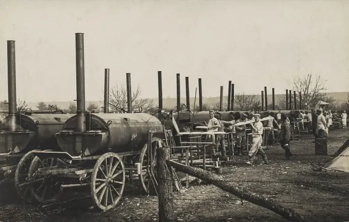 Framed Print : World War I, German bakery convoy 95 baking bread Framed Print : World War I, German bakery convoy 95 baking bread