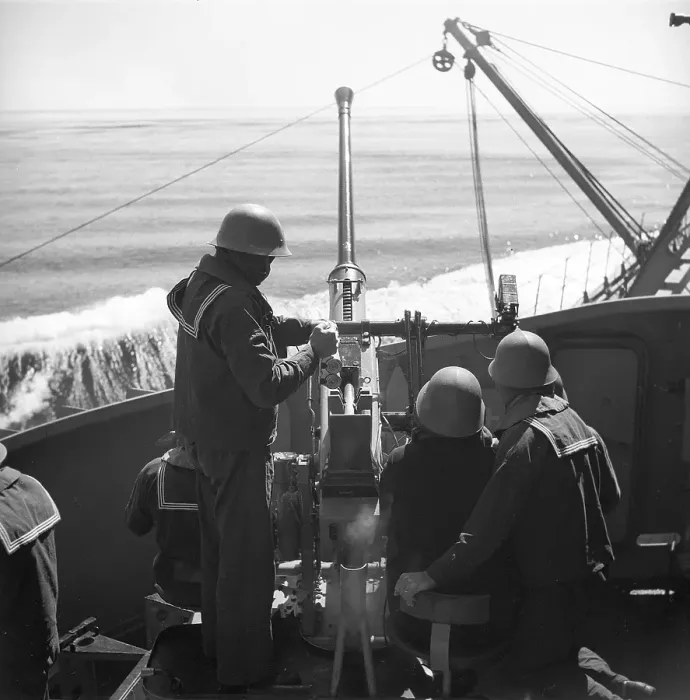 Framed Print : During World war II. The war ship Sverige during navy exercises at sea Framed Print : During World war II. The war ship Sverige during navy exercises at sea