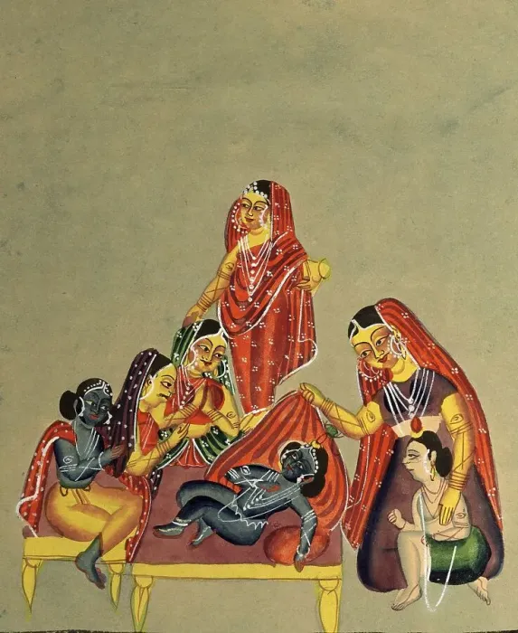 Framed Print : The Worship of the Krishna Child, c Framed Print : The Worship of the Krishna Child, c