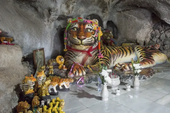 Framed Print : Worship of a tiger character in the Tiger Cave