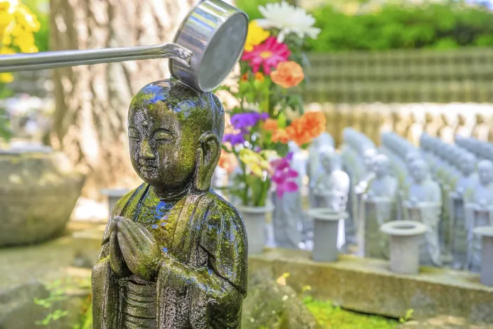 Framed Print : Detail of worshipping at Jizo Statue