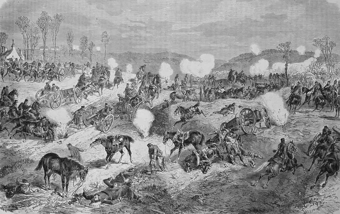 Framed Print : Wuerttembergische Artillery on the highlands near Villiers Framed Print : Wuerttembergische Artillery on the highlands near Villiers