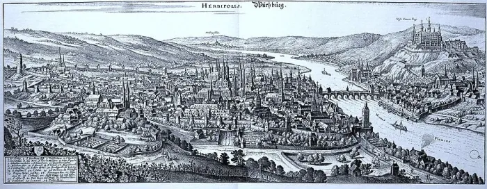 Framed Print : Wuerzburg in the Middle Ages, Lower Franconia