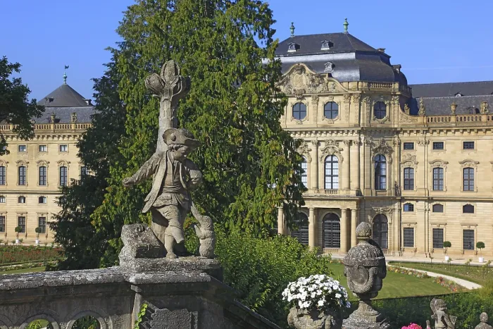 Framed Print : The Wuerzburg Residenz, putti on the bastion