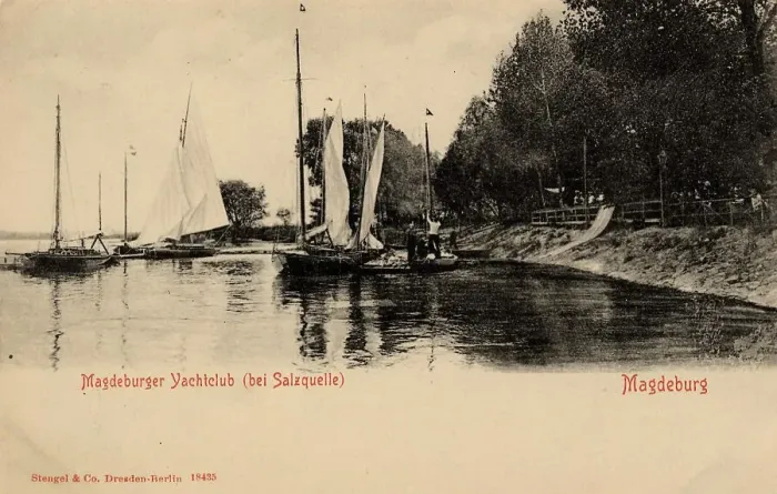Framed Print : The Yacht Club of Salzquelle in Magdeburg