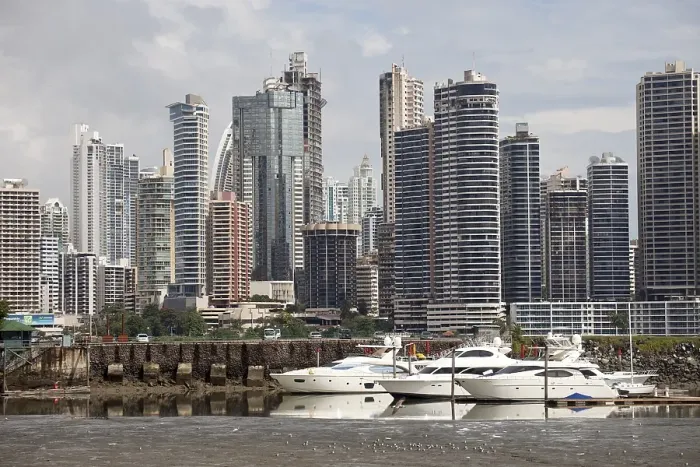 Framed Print : Yacht harbour and the skyline of Panama City Framed Print : Yacht harbour and the skyline of Panama City