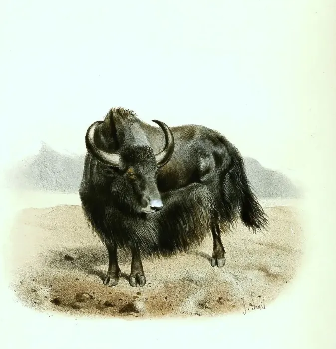 Framed Print : Yak (Bos mutus), also Jak, is a species of cattle common in High Asia