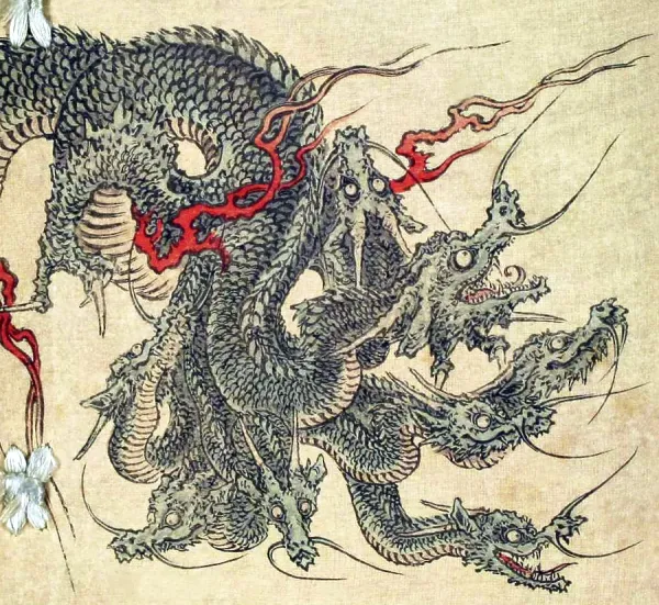 Yamata no Orochi, Eight-Forked Serpent Print. Art Prints, Posters