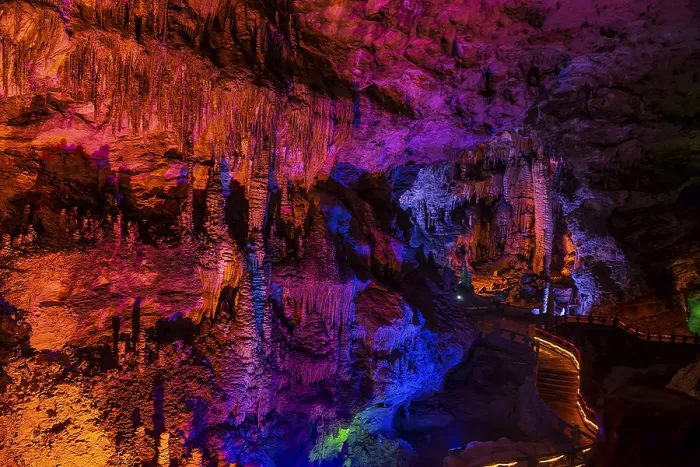Framed Print : Yellow Dragon Cave, also known as The Wonder of the World's Caves