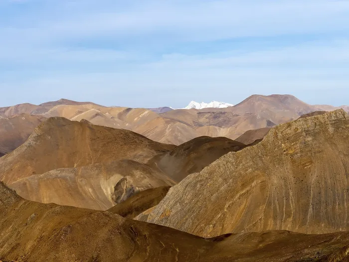 Framed Print : Yellow mountains in the highlands of Tibet