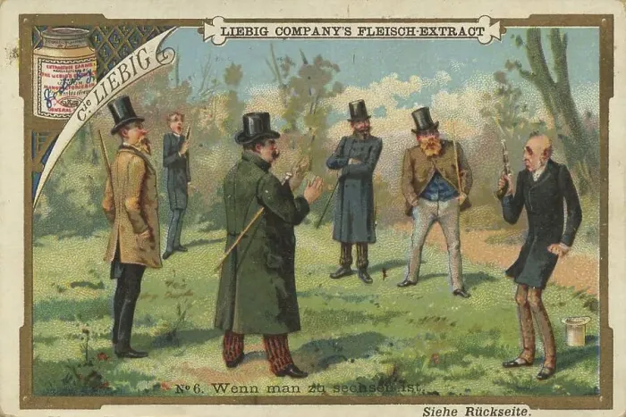 Framed Print : When there are six of you, men in a duel with pistols