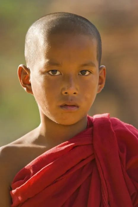 Framed Print : Young Buddhist monk, Bagan, Burma, Pagan, Myanmar