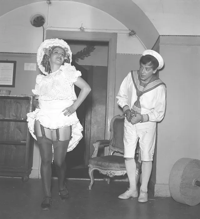 Framed Print : A young couple in odd clothes in the 1940s Framed Print : A young couple in odd clothes in the 1940s