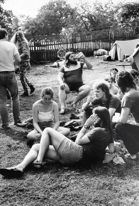 Framed Print : Young people at a church festival in Borna