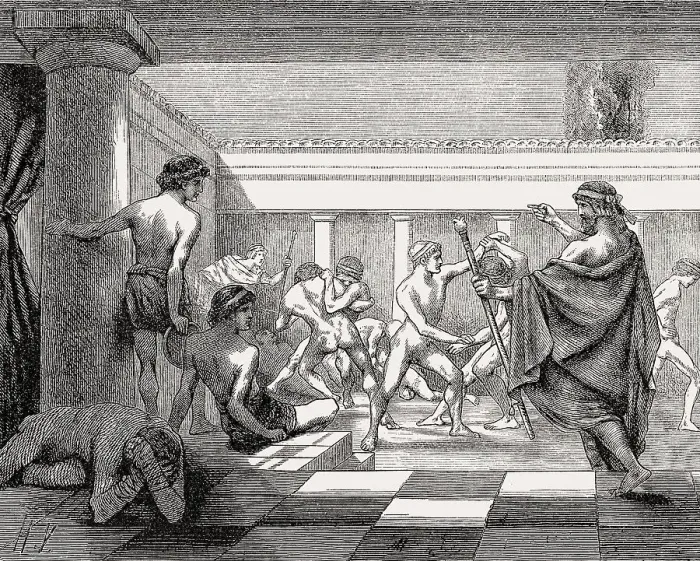 Framed Print : Young Spartans Exercising at the Dromos of Sparta Framed Print : Young Spartans Exercising at the Dromos of Sparta