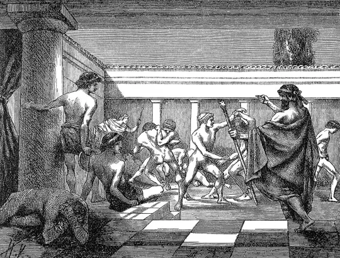 Framed Print : Young Spartans Exercising at the Dromos of Sparta