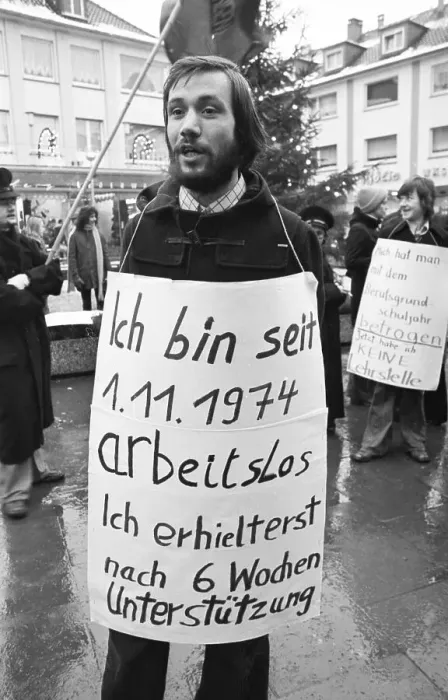 Framed Print : Young unemployed people demonstrated against unemployment and apprenticeship cuts in Solingen Framed Print : Young unemployed people demonstrated against unemployment and apprenticeship cuts in Solingen