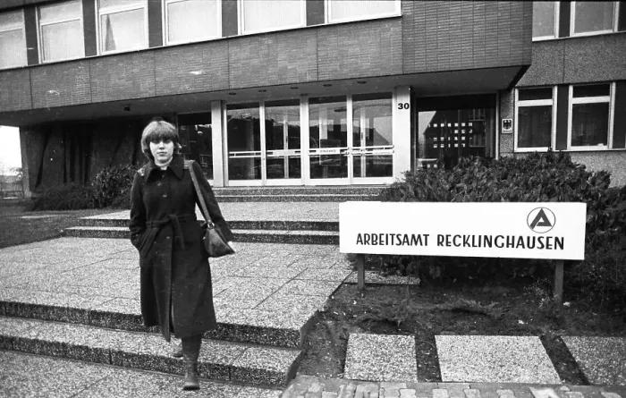 Framed Print : Young unemployed woman at the Recklinghausen employment office on 11 Framed Print : Young unemployed woman at the Recklinghausen employment office on 11