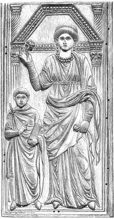 Framed Print : Young Valentinian III with his mother