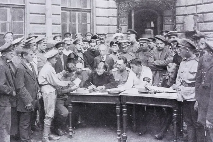 Framed Print : Young volunteers recruiting office