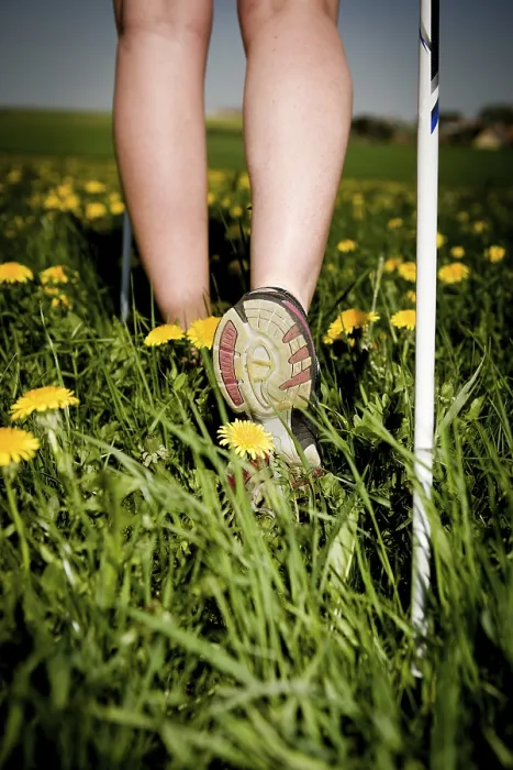 Framed Print : A young woman making nordic walking. outdoor shoot Framed Print : A young woman making nordic walking. outdoor shoot
