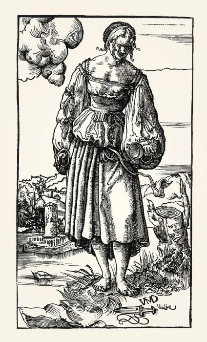 Framed Print : Young woman, series of foolish virgins