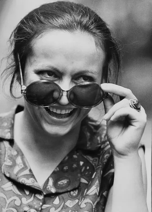 Framed Print : Young woman with sunglasses, East Germany