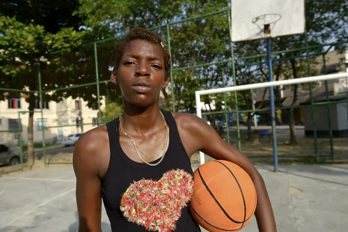 Framed Print : Youth, 15, with a basketball, Rio de Janeiro Framed Print : Youth, 15, with a basketball, Rio de Janeiro