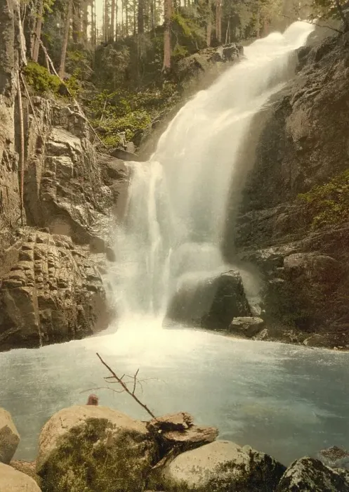 Framed Print : The Zacke Falls in the KrkonoTe Mountains