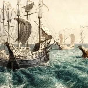 16th Century English Sailing Boats Print 16th Century English Sailing Boats Print