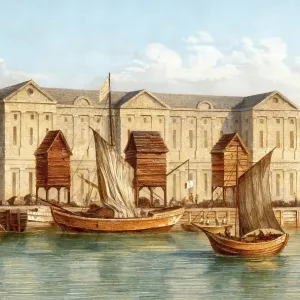 17th Century London Customs Port Print 17th Century London Customs Port Print