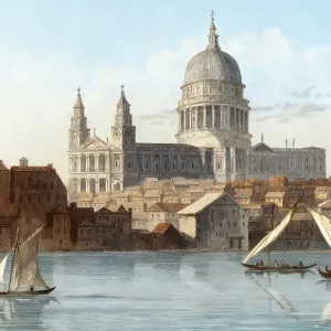 18th Century Print of St Paul's Cathedral, London 18th Century Print of St Paul's Cathedral, London