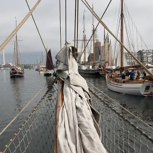 On 19 May 2012 - Rum Regatta in Flensburg - International meeting of historic sailing commercial vessels - Museumshafen