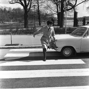 Near Miss on a Swedish Pedestrian Crossing, 1968 Print