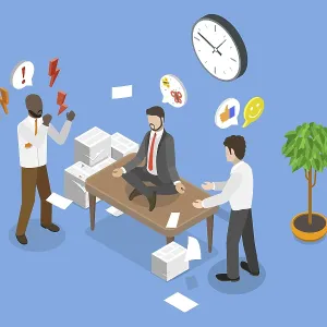 3D Isometric Flat Illustration of Professional Stress Management 3D Isometric Flat Illustration of Professional Stress Management