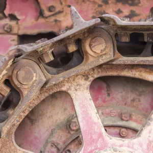 Abstract rusty vintage tractor tracks and gears Abstract rusty vintage tractor tracks and gears