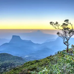 Adams Peak Mountain Shadow Print, Sri Lanka Adams Peak Mountain Shadow Print, Sri Lanka