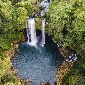 Aerial of Misol Ha waterfall, Chiapas, Mexico Aerial of Misol Ha waterfall, Chiapas, Mexico