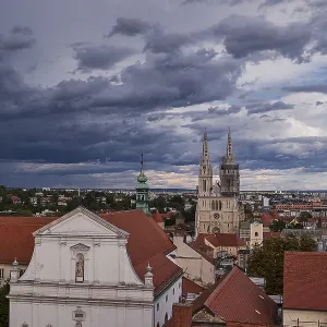 Aerial Panorama View of Zagreb from Lotrscak Tower Aerial Panorama View of Zagreb from Lotrscak Tower