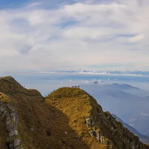 Aerial View over a Beautiful Meteorological and Communication Station on Mountain Peak