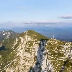 Aerial view, Benediktenwand, mountains and landscape