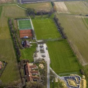 Aerial view, catholic kindergarten St
