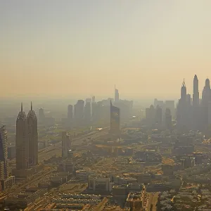 Aerial view of the city from the helicopter