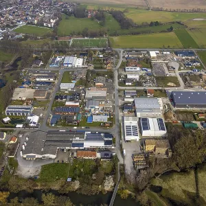 Aerial view, commercial area Rommersch