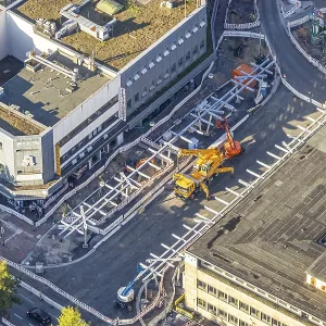 Aerial view, construction site Westentor am City-Center Aerial view, construction site Westentor am City-Center