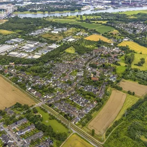Aerial view, Duisburg-West, business park Dr Alfred Herrhausen-Allee
