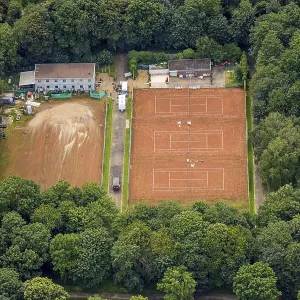 Aerial view, Duisburg-West, tennis courts Lohfelder Weg